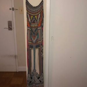 Strapless Multicolor Maxi Dress